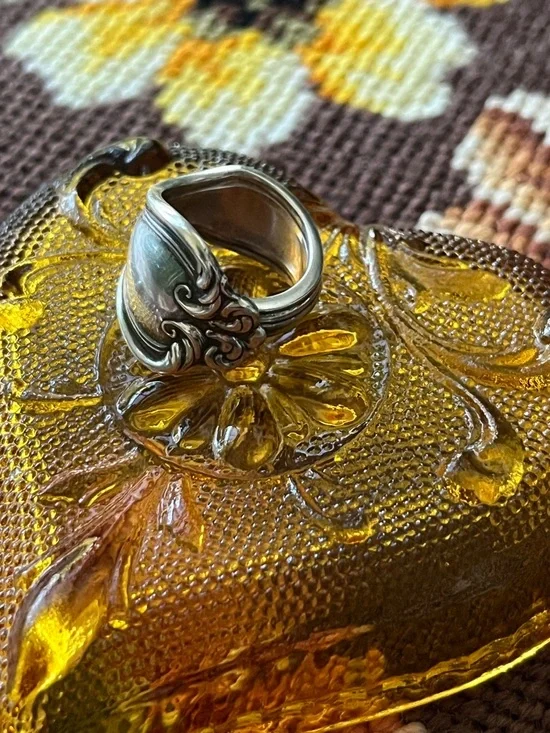 Silver Ornate Spoon Ring - Silver - Picture 4 of 7